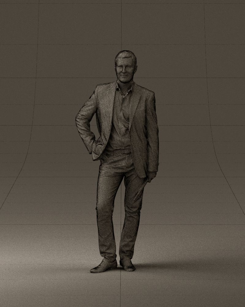 Man in suit top with drum sticks 0888 3D model_24