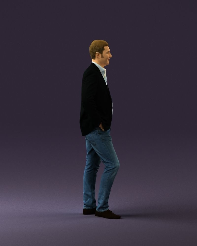 Man in suit top with drum sticks 0888 3D model_4