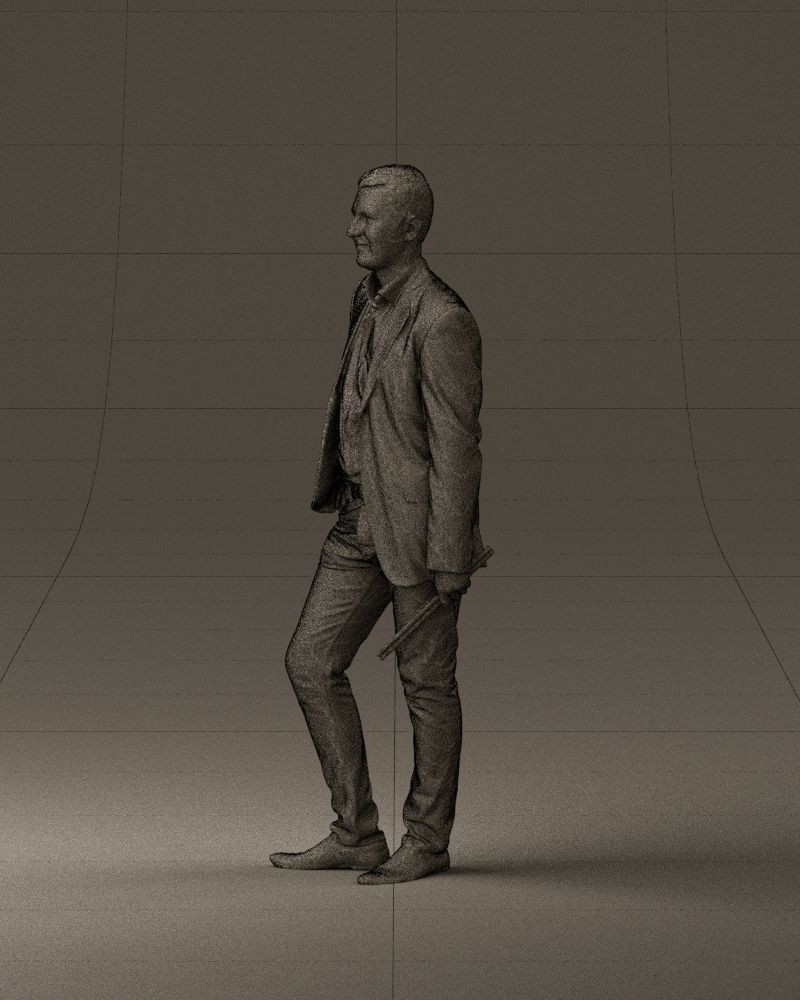 Man in suit top with drum sticks 0888 3D model_33