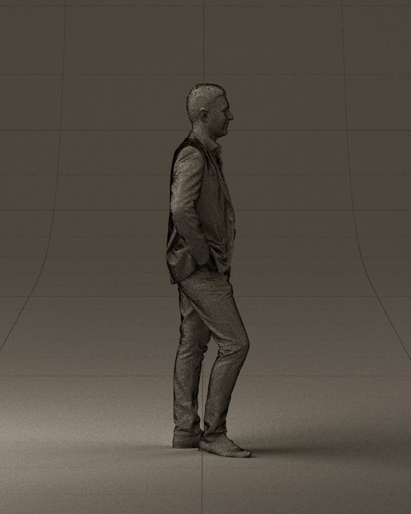 Man in suit top with drum sticks 0888 3D model_28