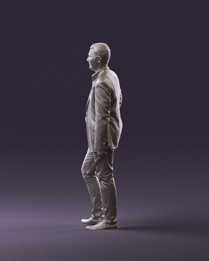 Man in suit top with drum sticks 0888 3D model_20