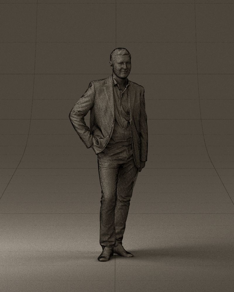 Man in suit top with drum sticks 0888 3D model_26