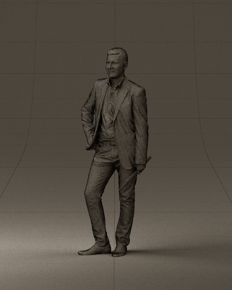 Man in suit top with drum sticks 0888 3D model_34