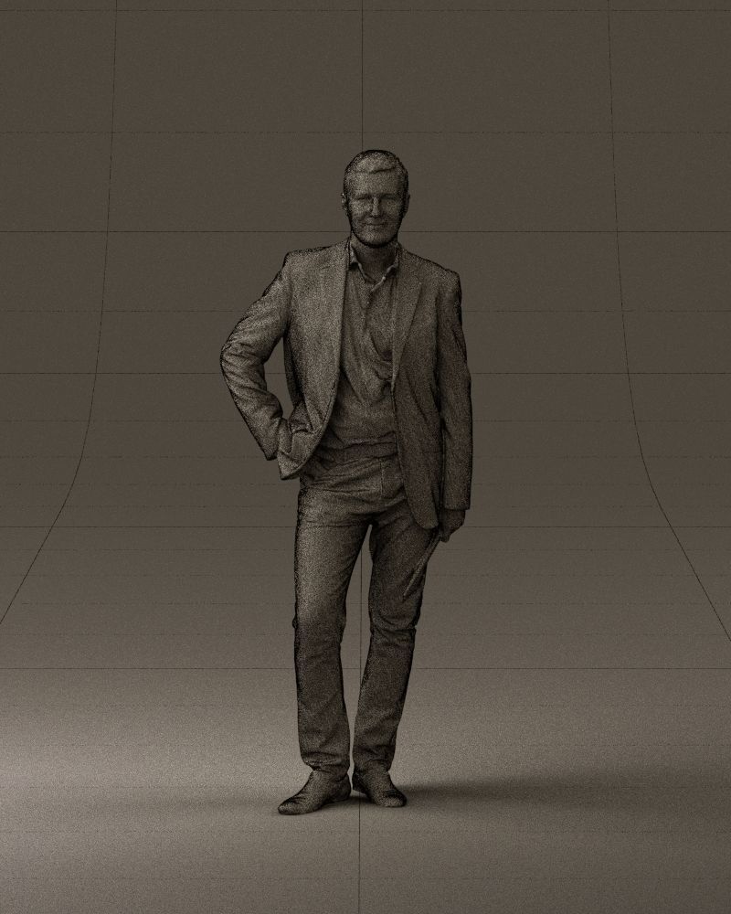 Man in suit top with drum sticks 0888 3D model_25