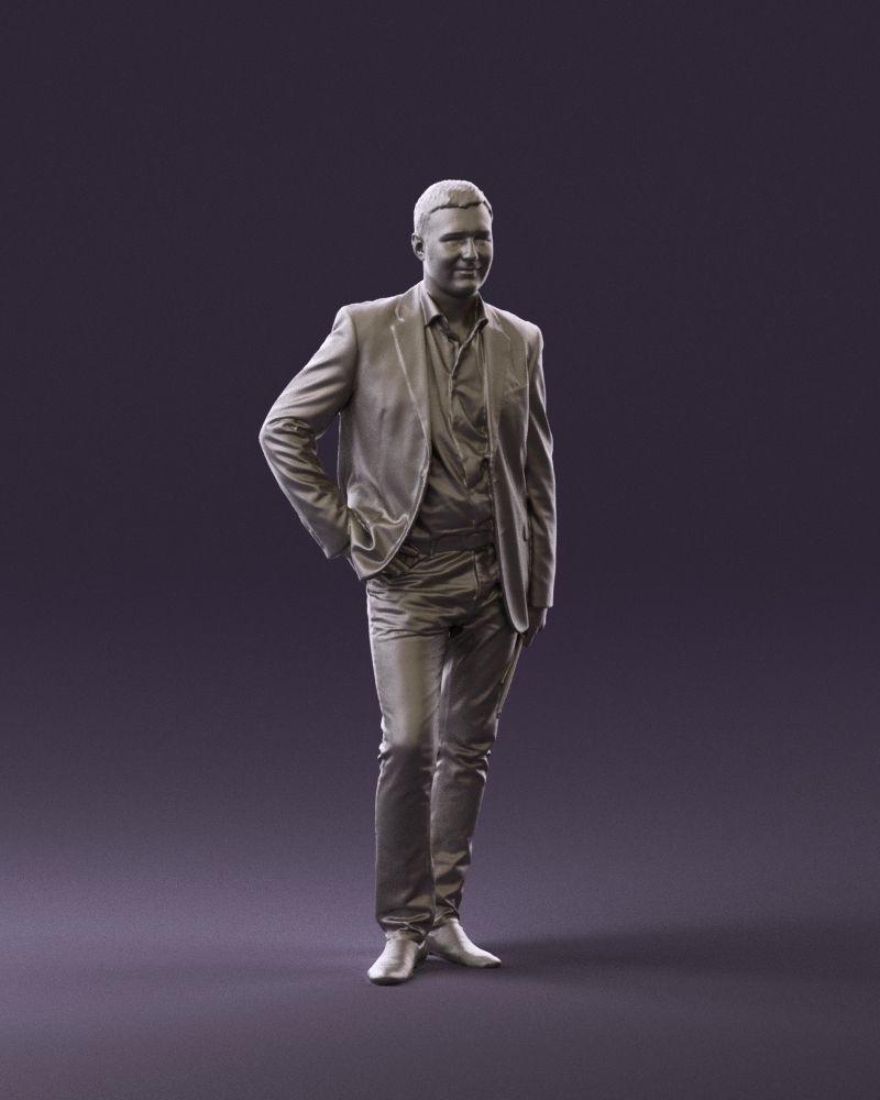 Man in suit top with drum sticks 0888 3D model_14