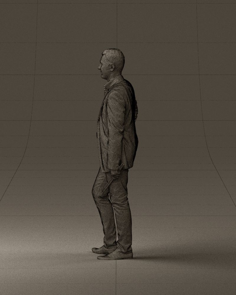 Man in suit top with drum sticks 0888 3D model_32