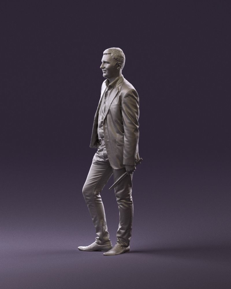 Man in suit top with drum sticks 0888 3D model_21