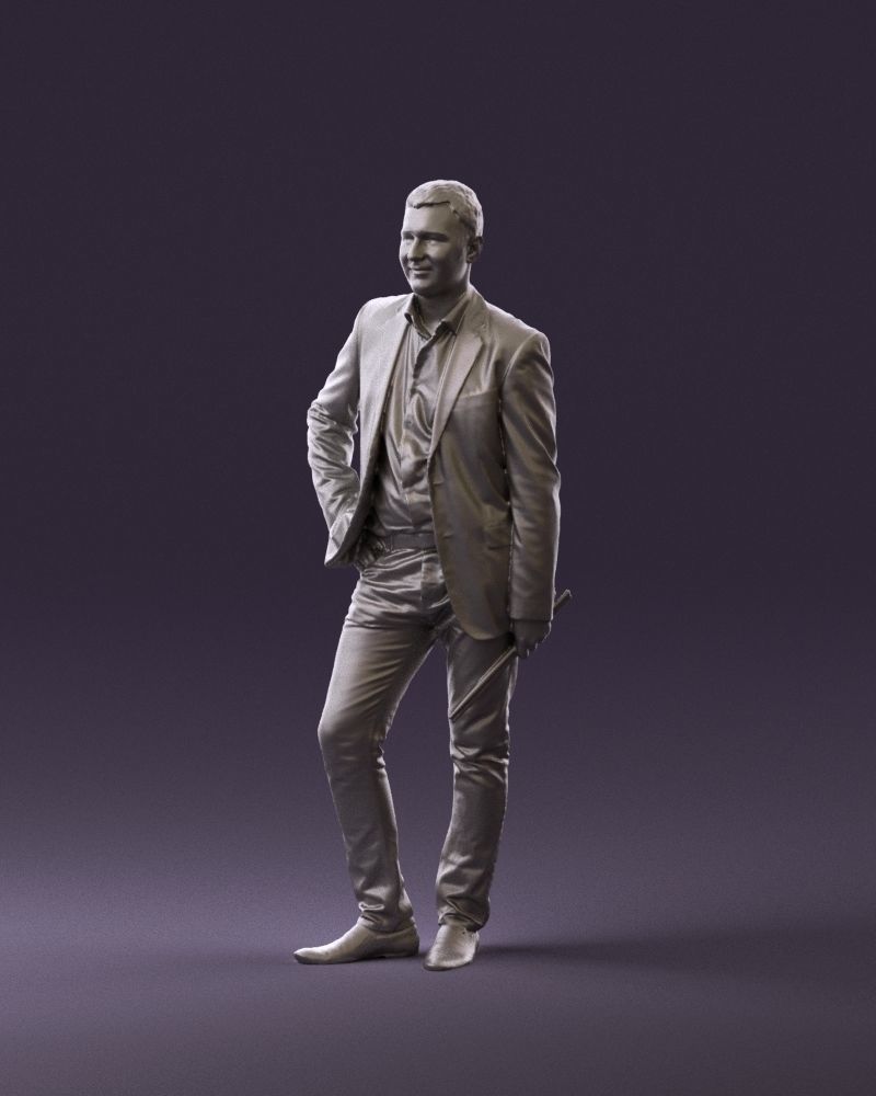 Man in suit top with drum sticks 0888 3D model_22