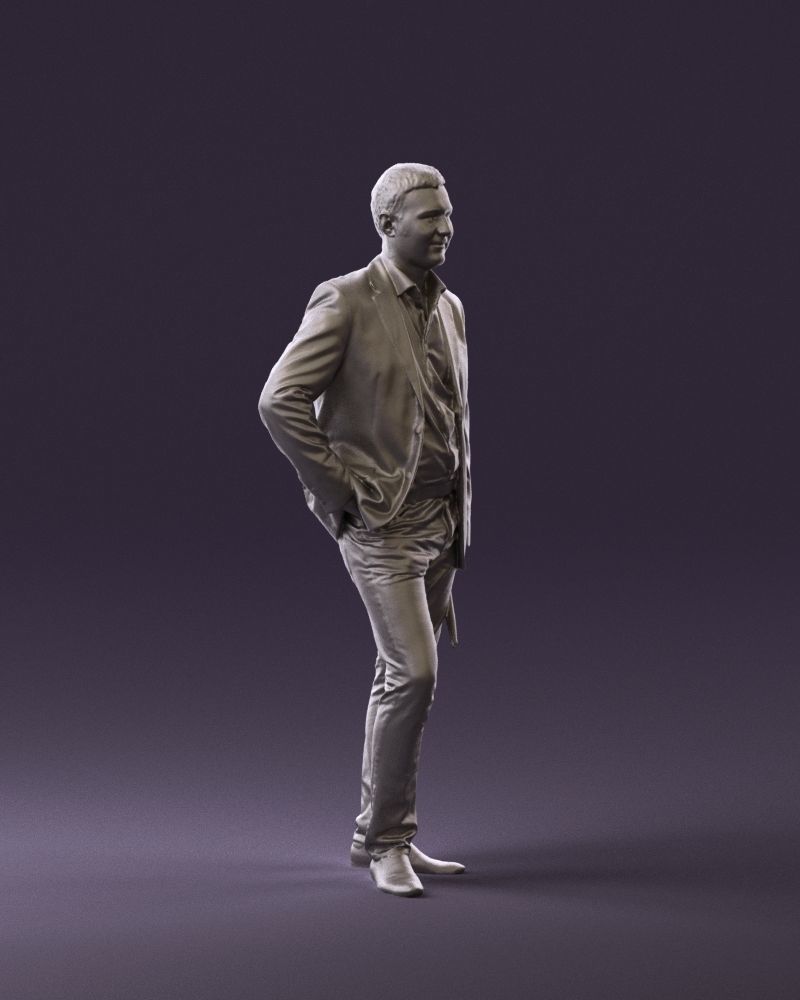 Man in suit top with drum sticks 0888 3D model_15