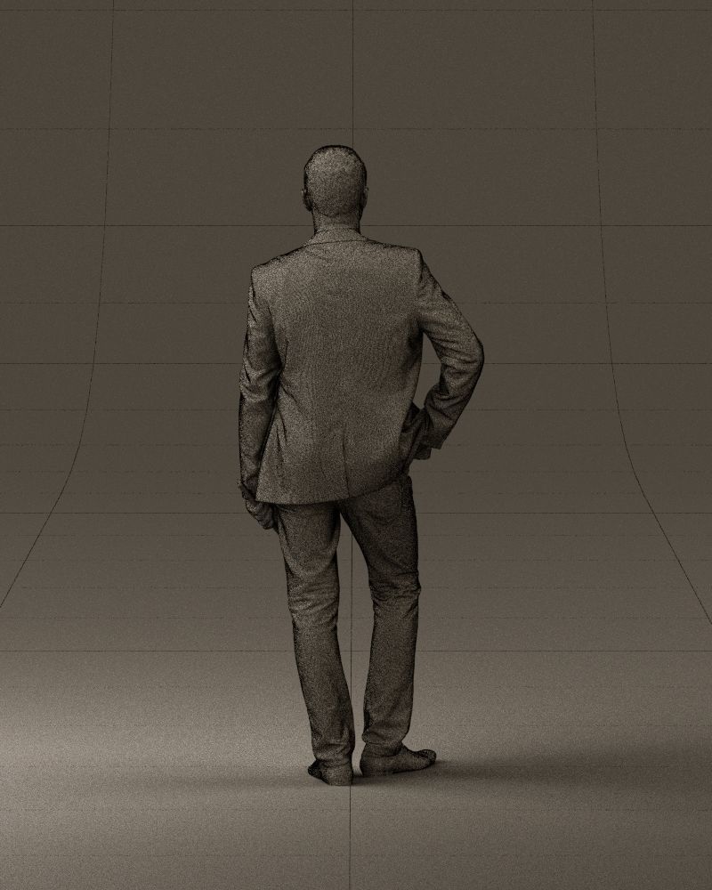 Man in suit top with drum sticks 0888 3D model_30