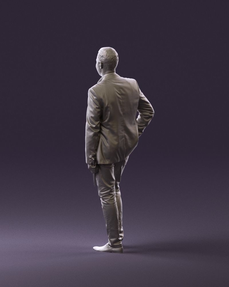 Man in suit top with drum sticks 0888 3D model_19