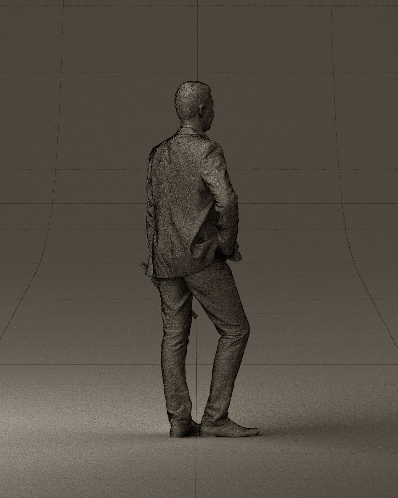 Man in suit top with drum sticks 0888 3D model_29