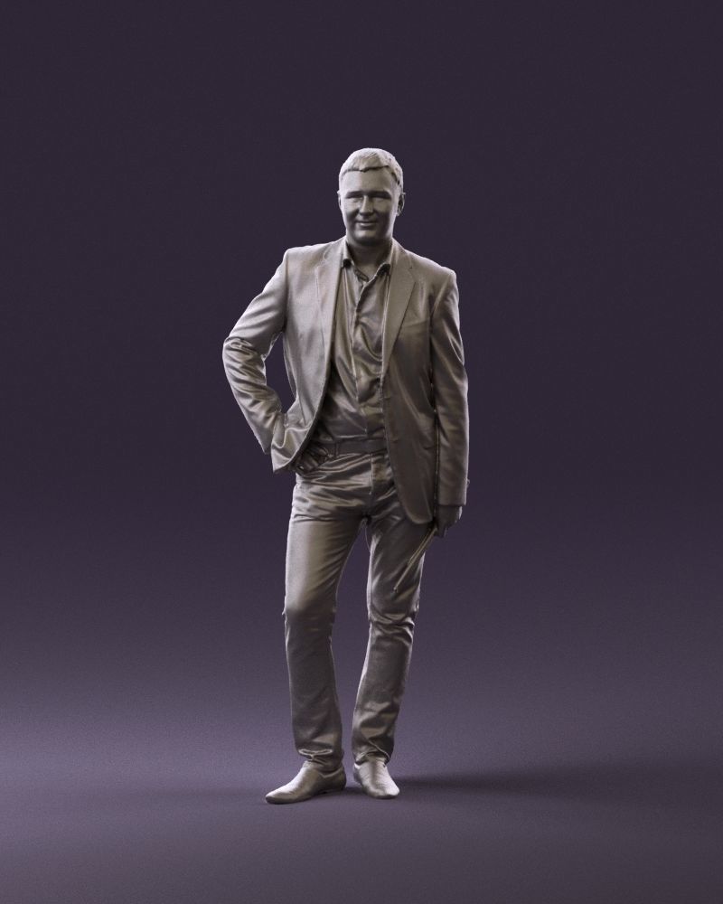 Man in suit top with drum sticks 0888 3D model_12