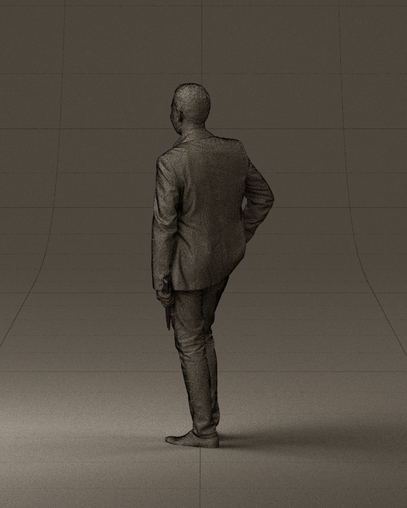 Man in suit top with drum sticks 0888 3D model_31