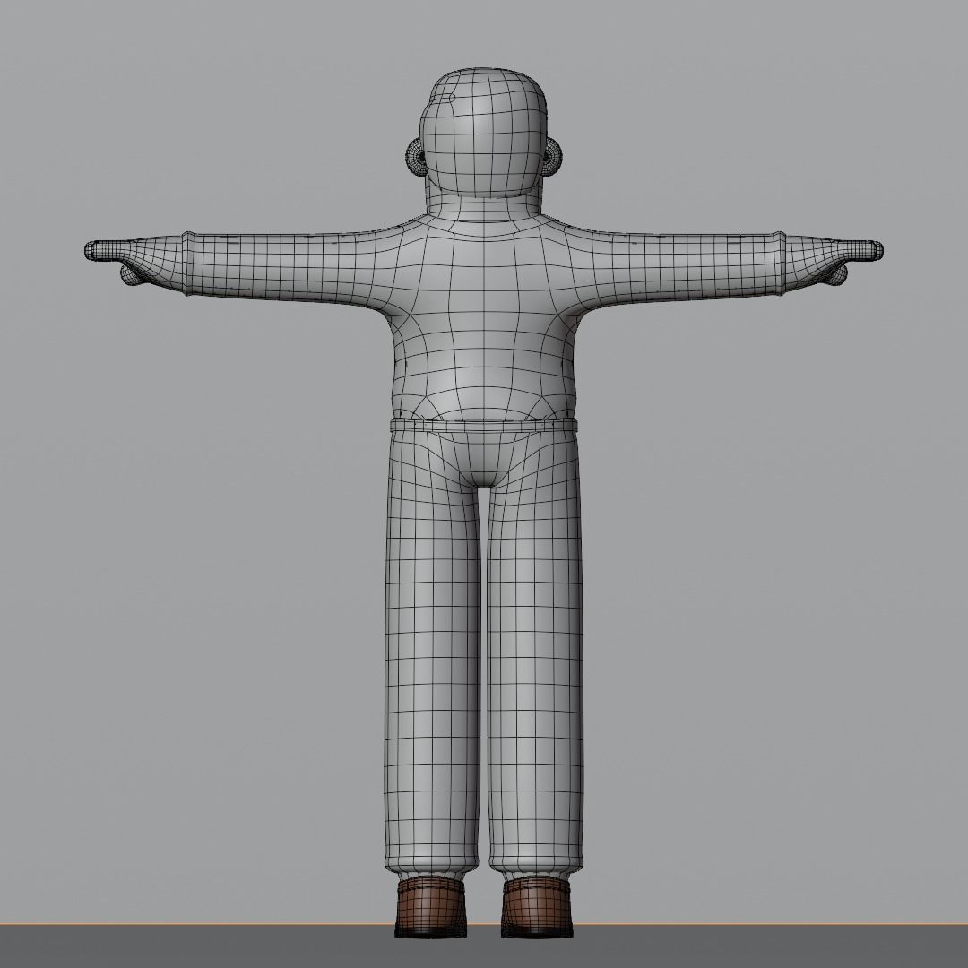 Minimal Office Man Cartoon Character 3D model_22