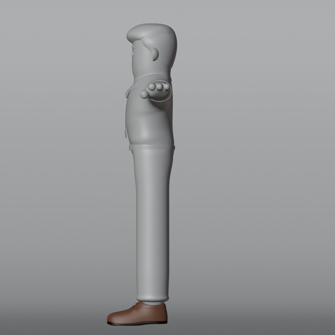 Minimal Office Man Cartoon Character 3D model_17