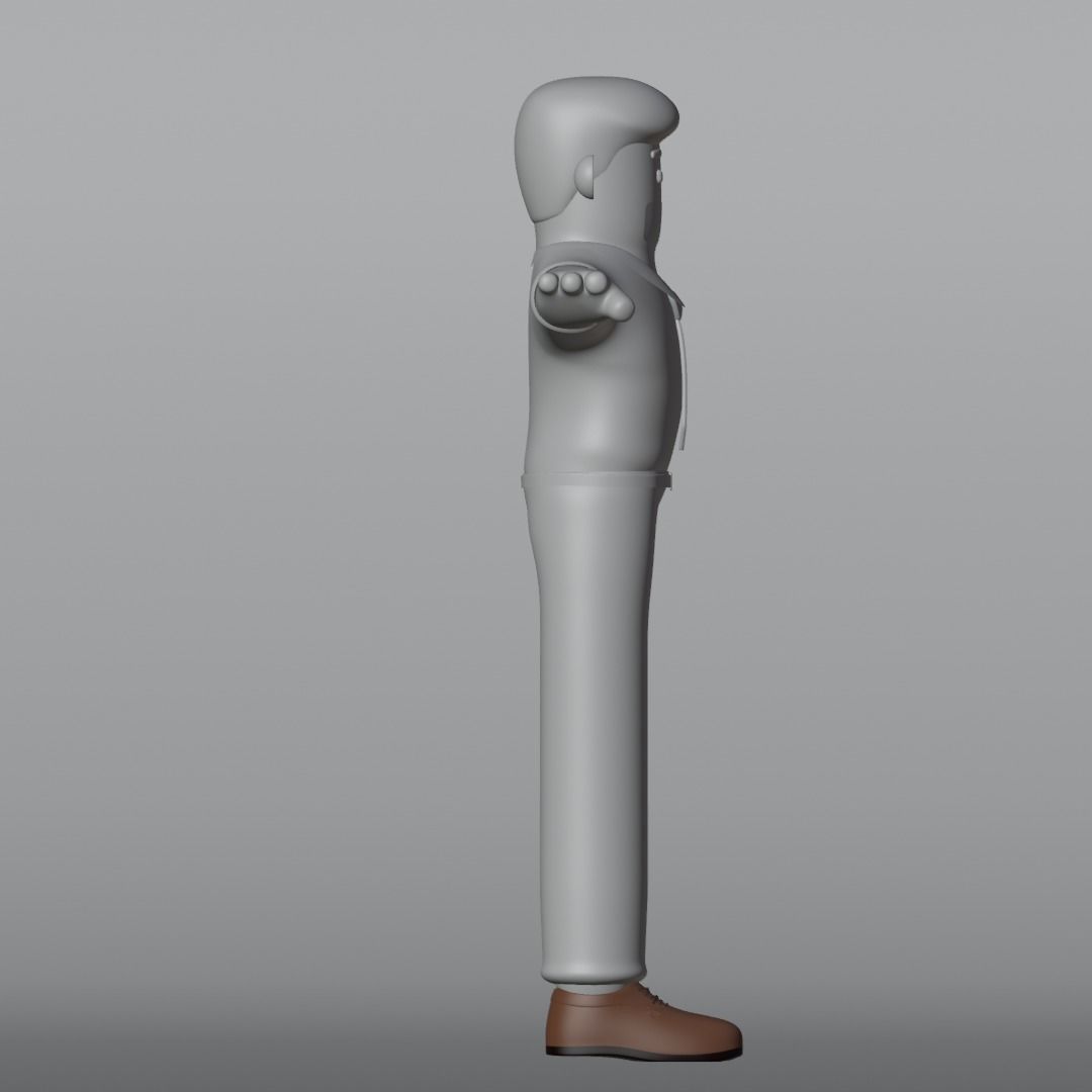 Minimal Office Man Cartoon Character 3D model_19