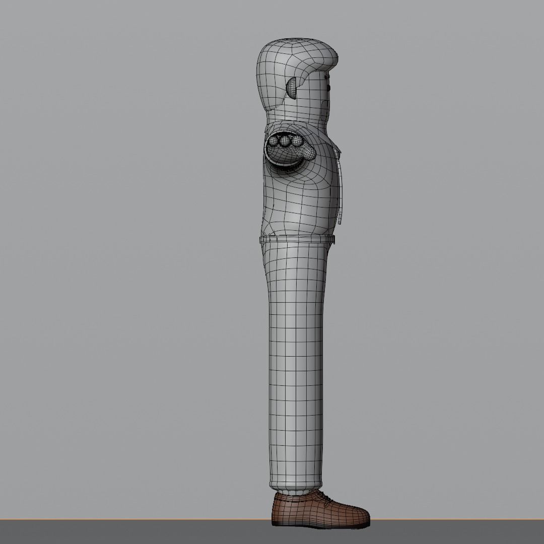 Minimal Office Man Cartoon Character 3D model_23