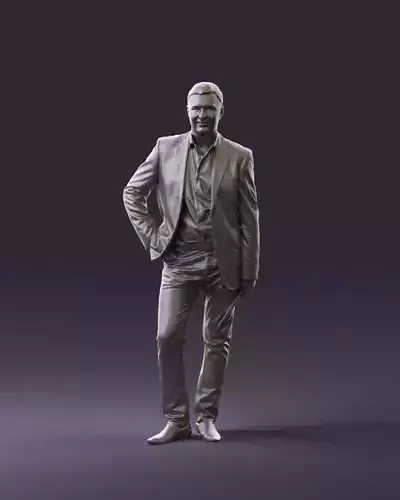 Man in suit top with drum sticks 0888 3D Print Ready 3D print model
