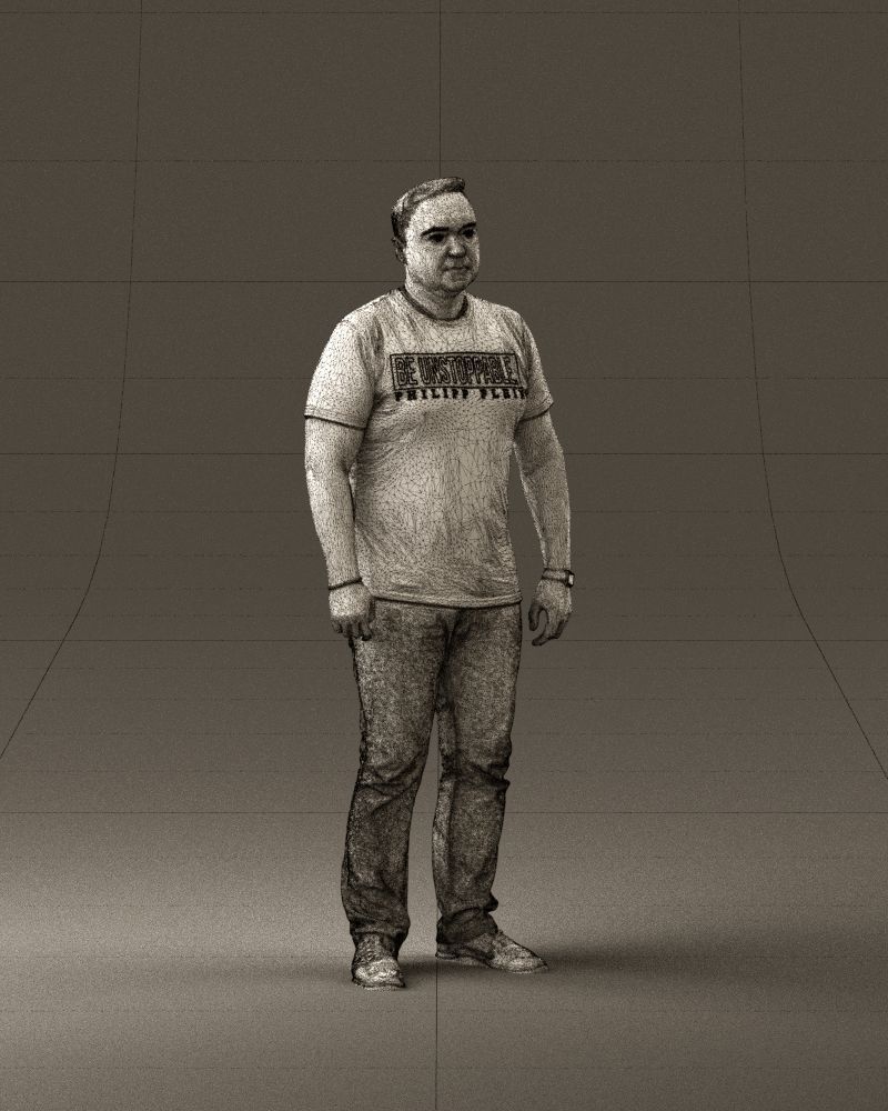 Man in white shirt be unstopable 0877 3D model_26