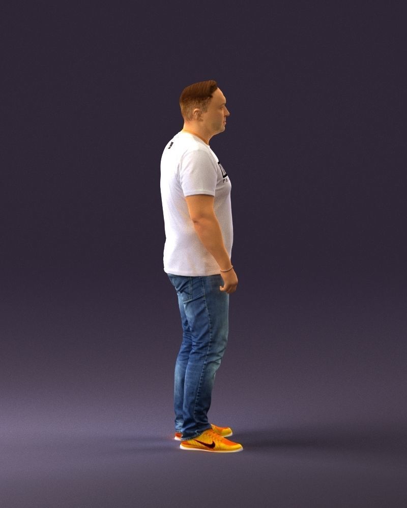 Man in white shirt be unstopable 0877 3D model_4