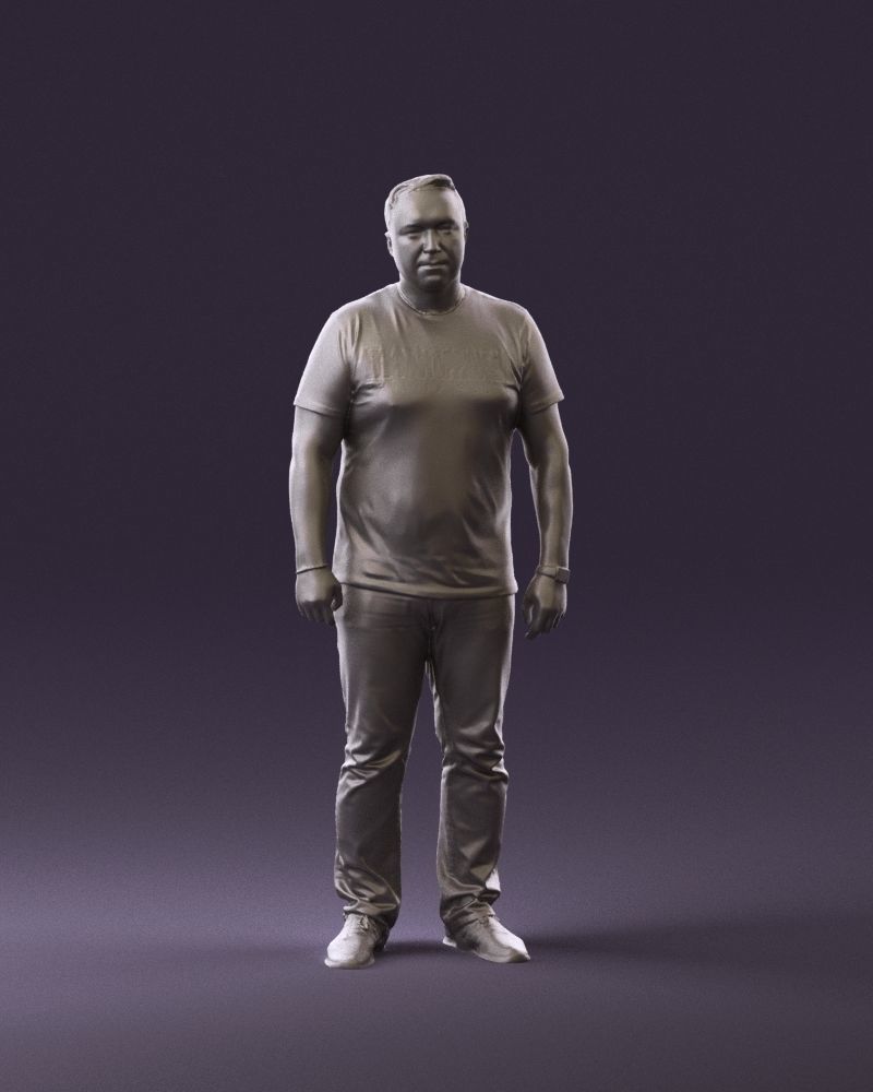Man in white shirt be unstopable 0877 3D model_13