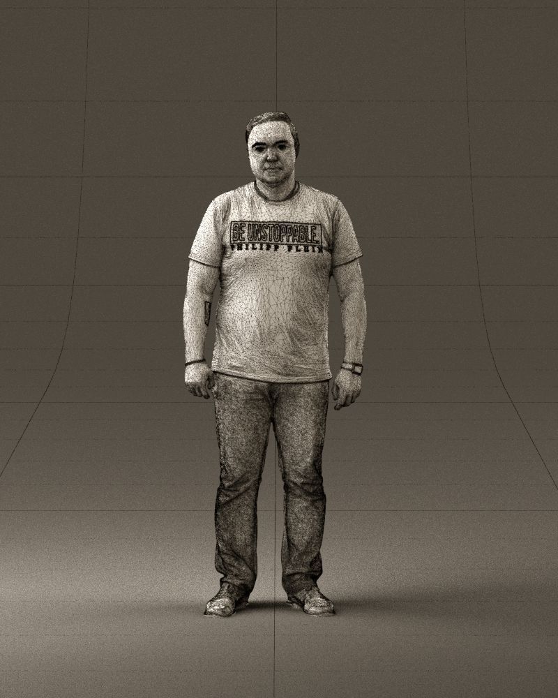 Man in white shirt be unstopable 0877 3D model_24