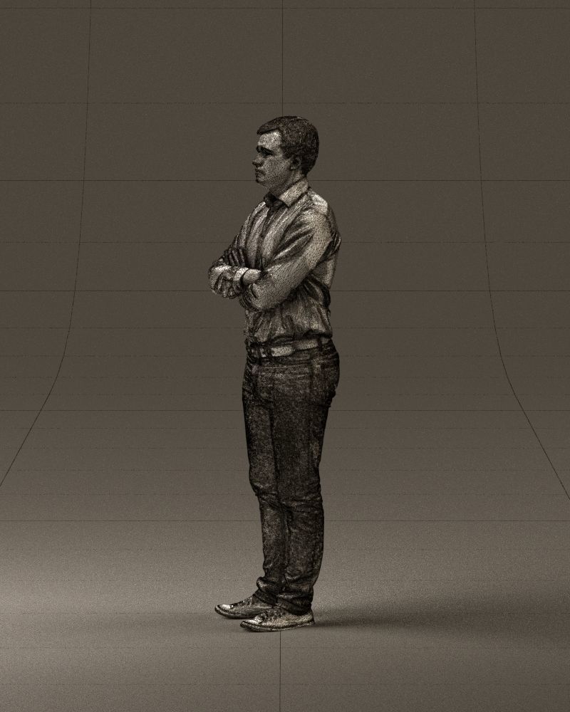 Man in white shirt close pose 0890 3D model_33