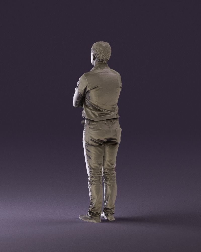 Man in white shirt close pose 0890 3D model_19