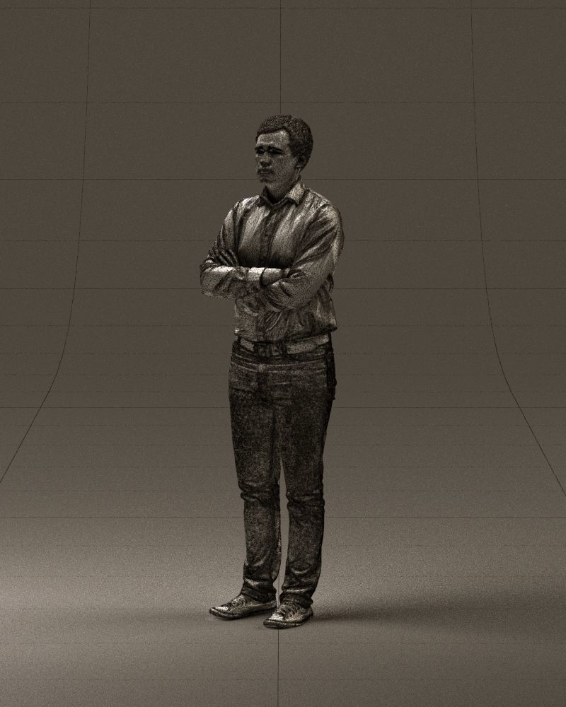 Man in white shirt close pose 0890 3D model_34