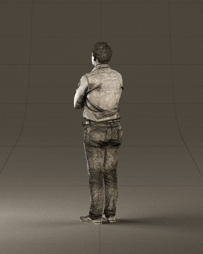 Man in white shirt close pose 0890 3D model_31