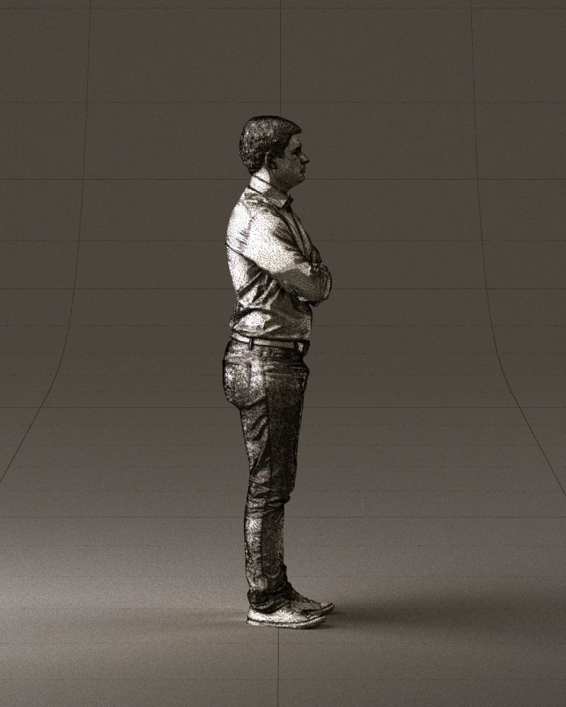 Man in white shirt close pose 0890 3D model_28