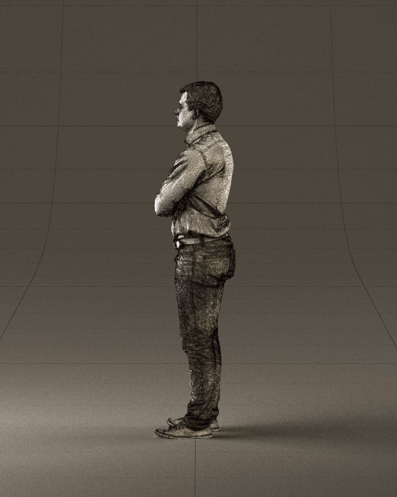 Man in white shirt close pose 0890 3D model_32