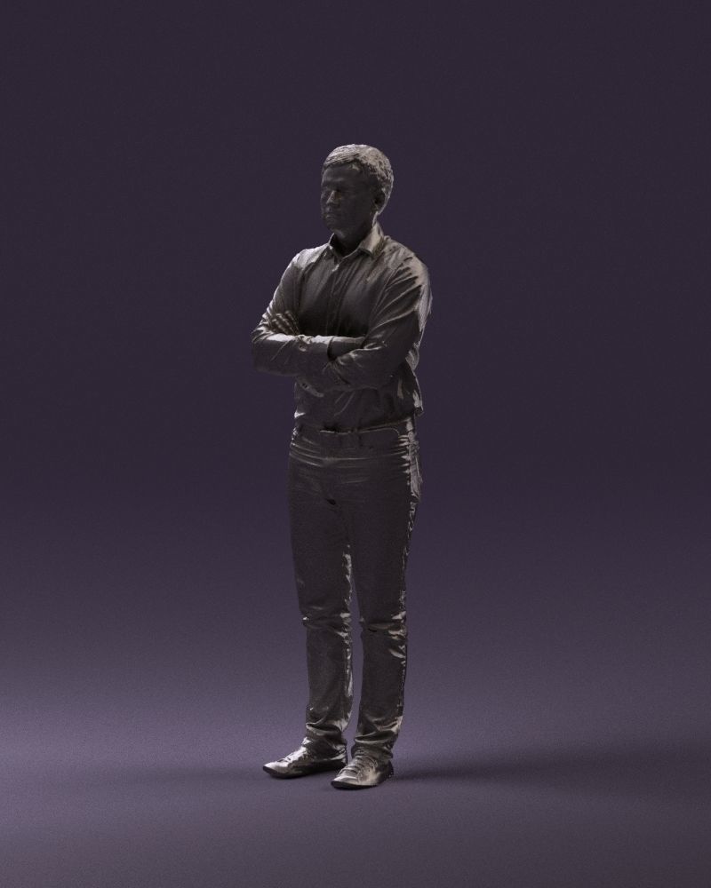 Man in white shirt close pose 0890 3D model_22