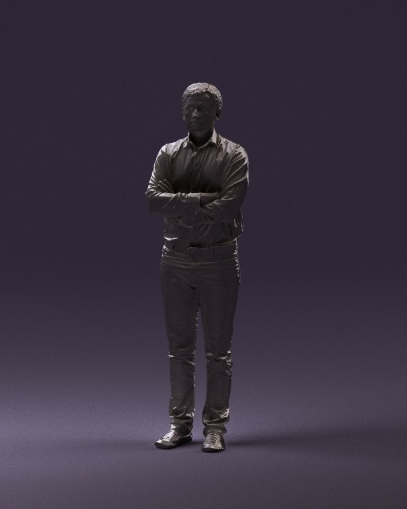 Man in white shirt close pose 0890 3D model_23