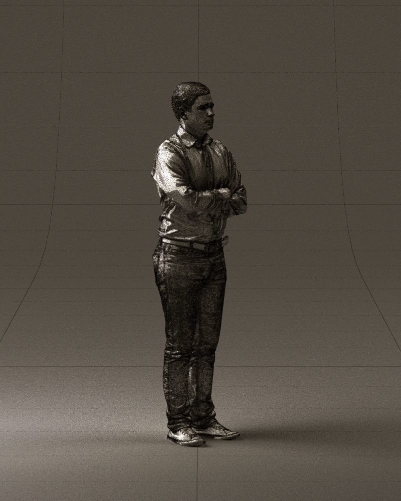 Man in white shirt close pose 0890 3D model_27