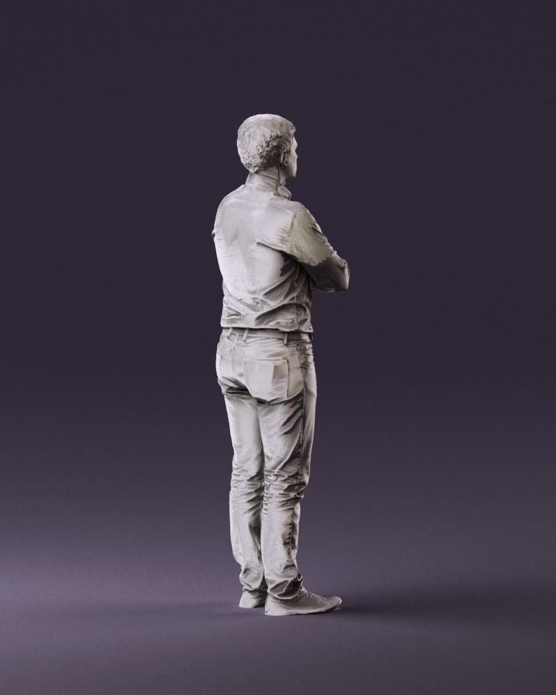 Man in white shirt close pose 0890 3D model_17