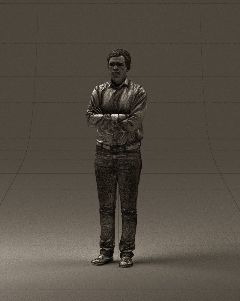 Man in white shirt close pose 0890 3D model_35