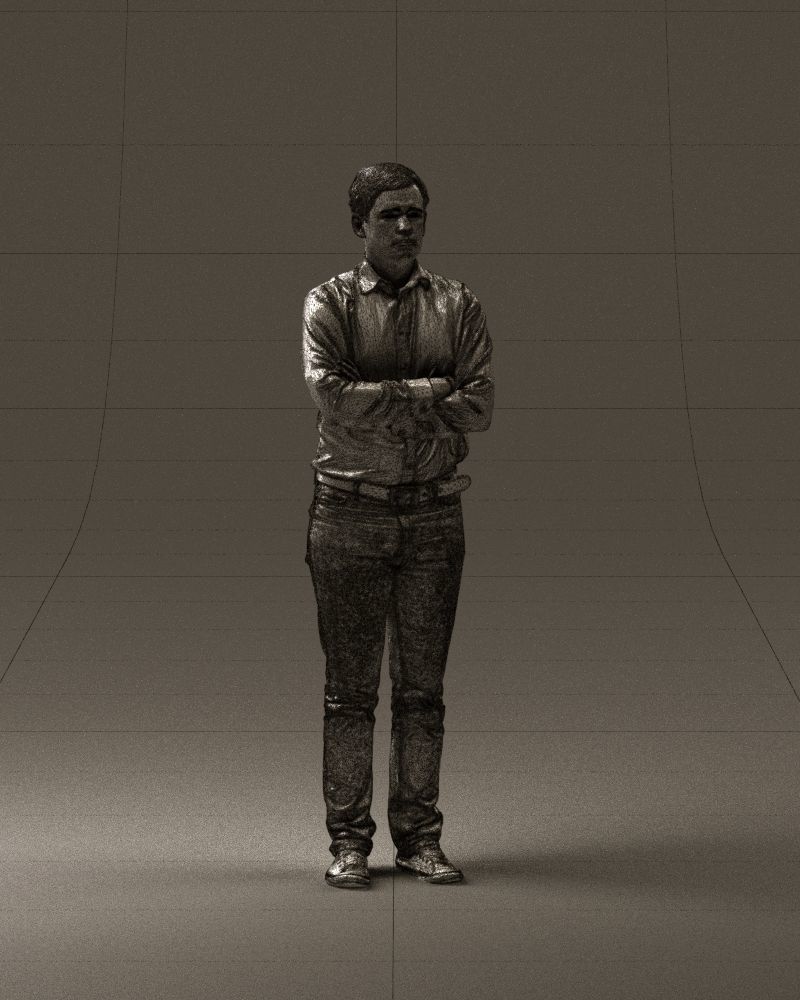 Man in white shirt close pose 0890 3D model_26