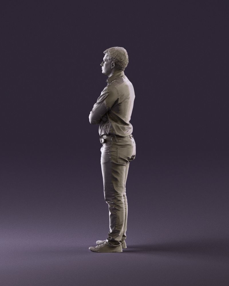 Man in white shirt close pose 0890 3D model_20