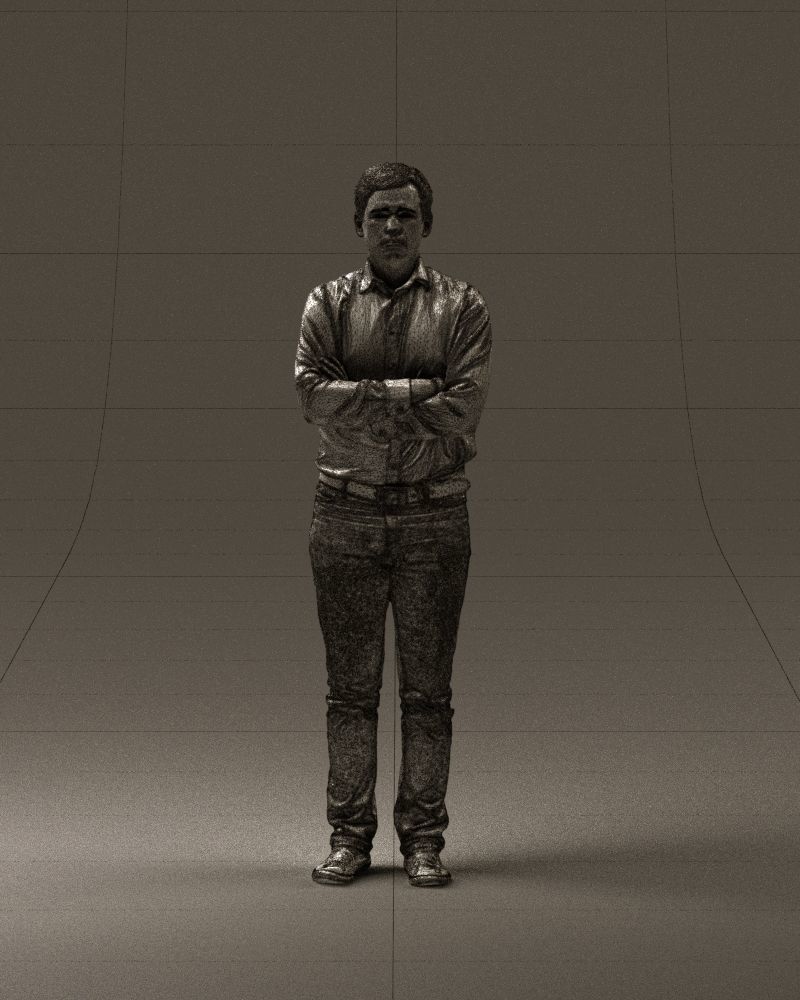 Man in white shirt close pose 0890 3D model_25