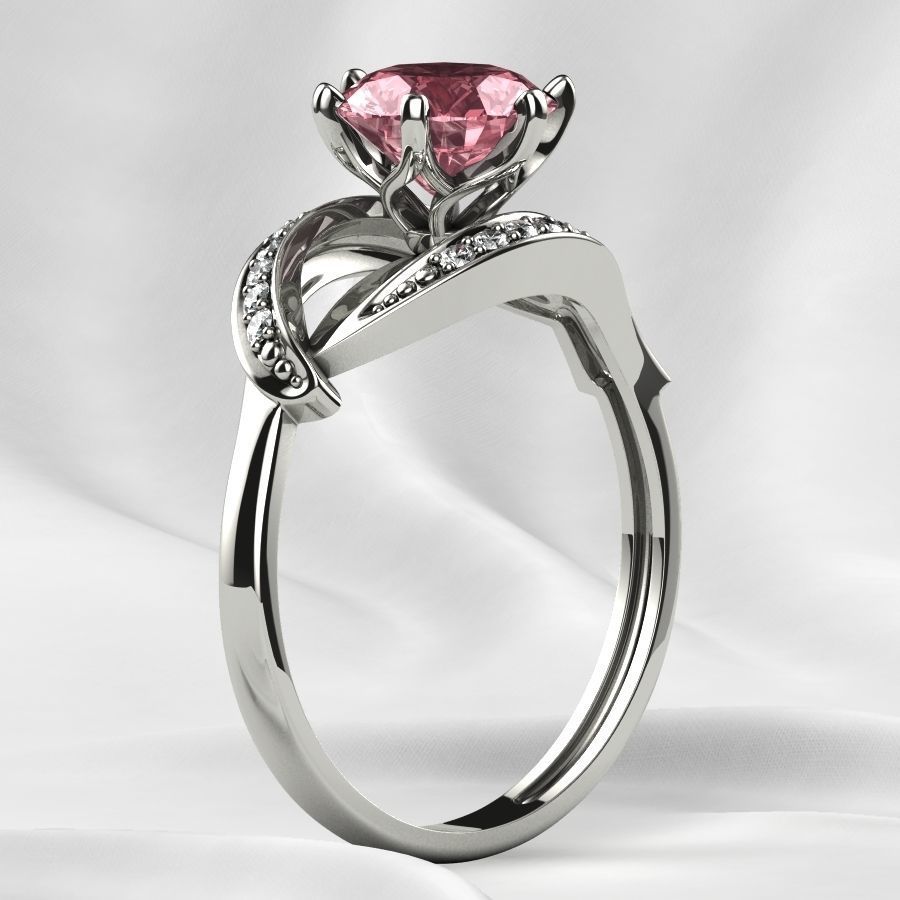 7mm Gemstone Gold Ring 3D print model_24