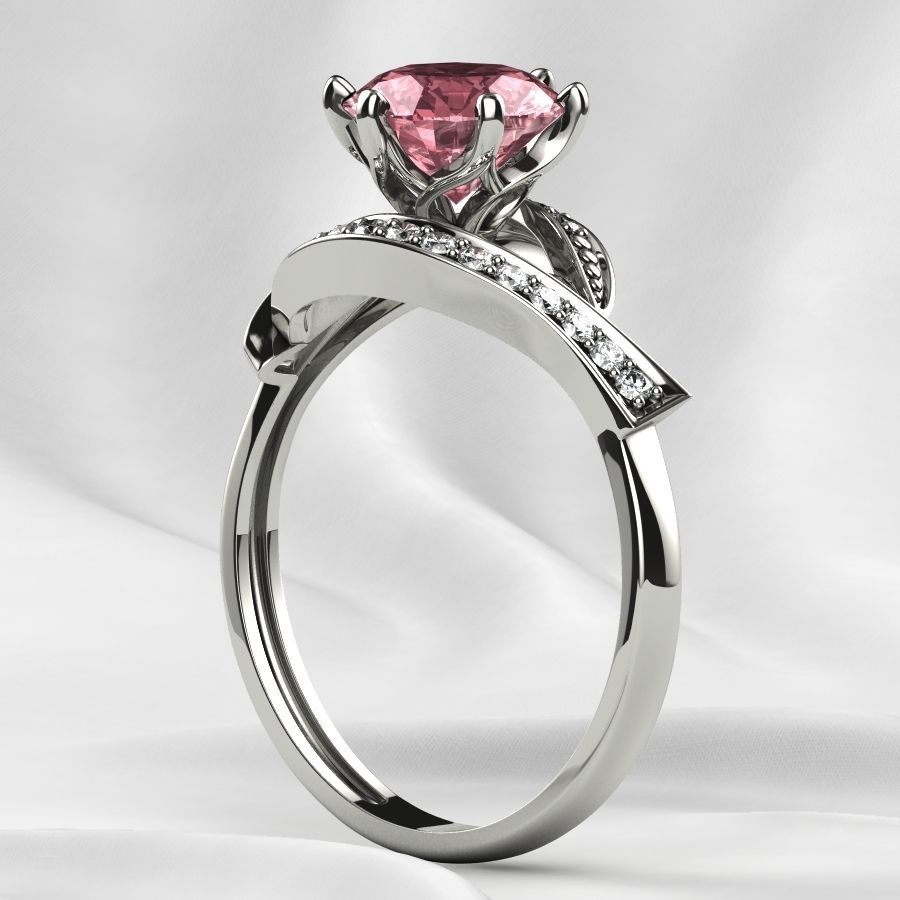7mm Gemstone Gold Ring 3D print model_22