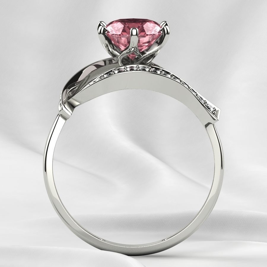 7mm Gemstone Gold Ring 3D print model_23