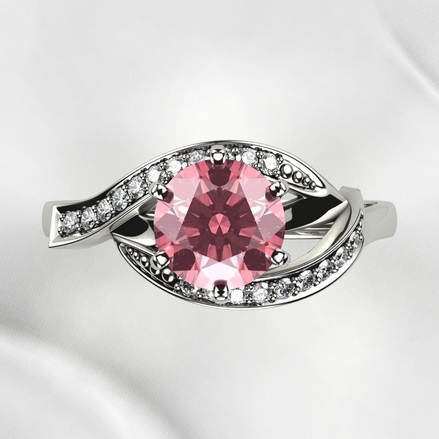 7mm Gemstone Gold Ring 3D print model_14