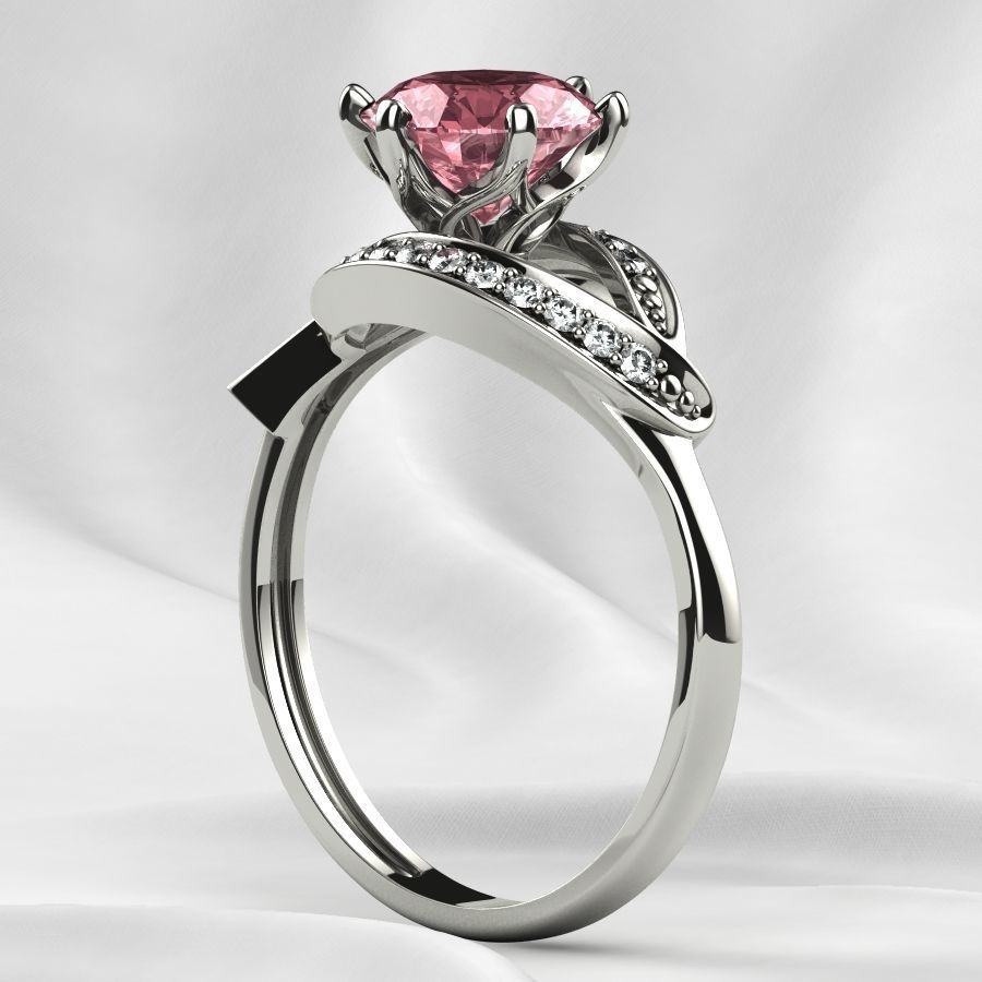 7mm Gemstone Gold Ring 3D print model_26