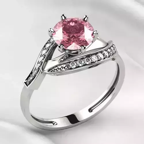 7mm Gemstone Gold Ring 3D print model