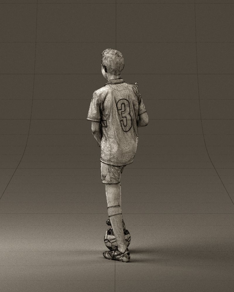 Soccer boy with cup and ball 0897 3D model_31
