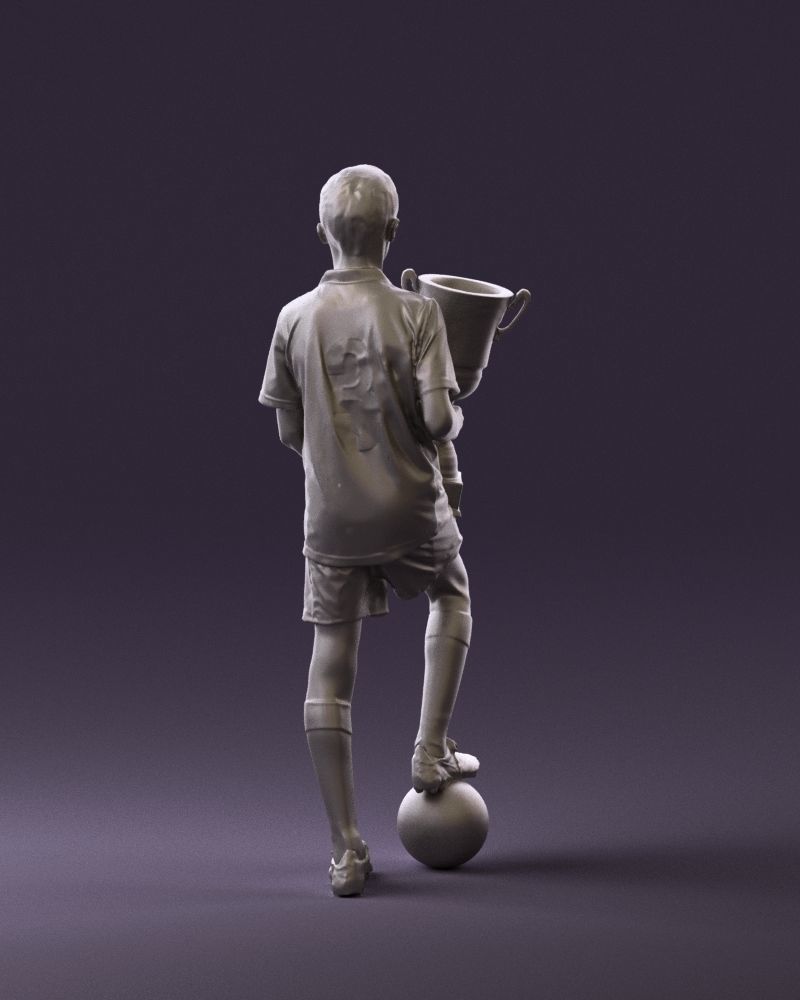 Soccer boy with cup and ball 0897 3D model_18