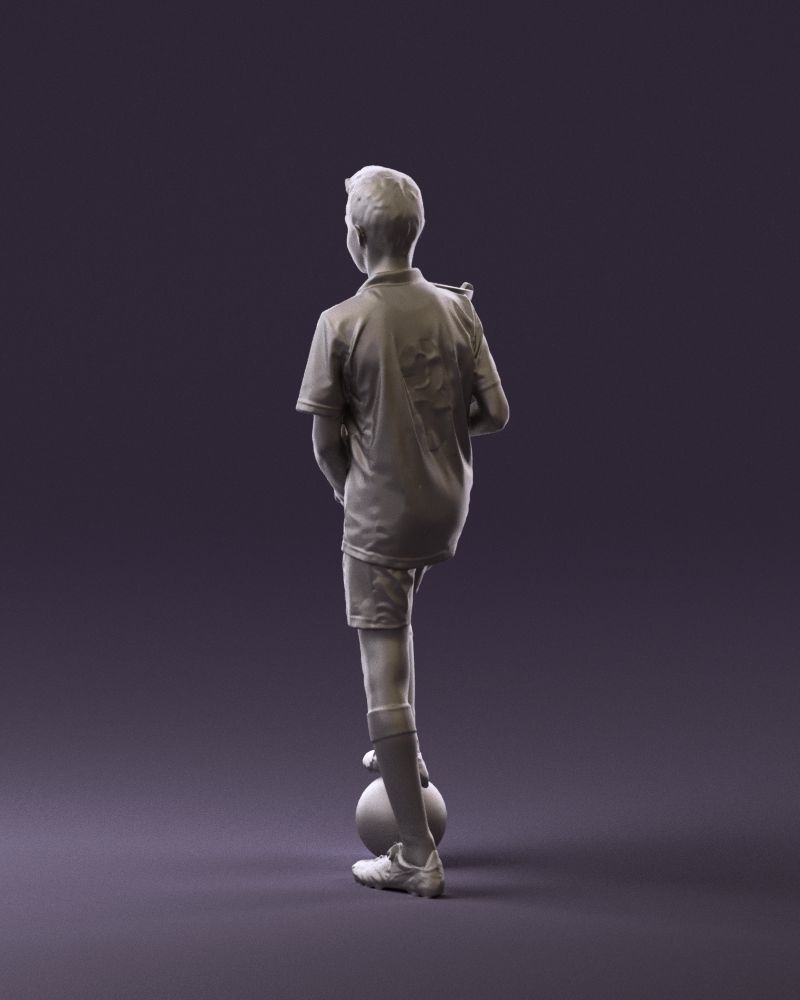 Soccer boy with cup and ball 0897 3D model_19